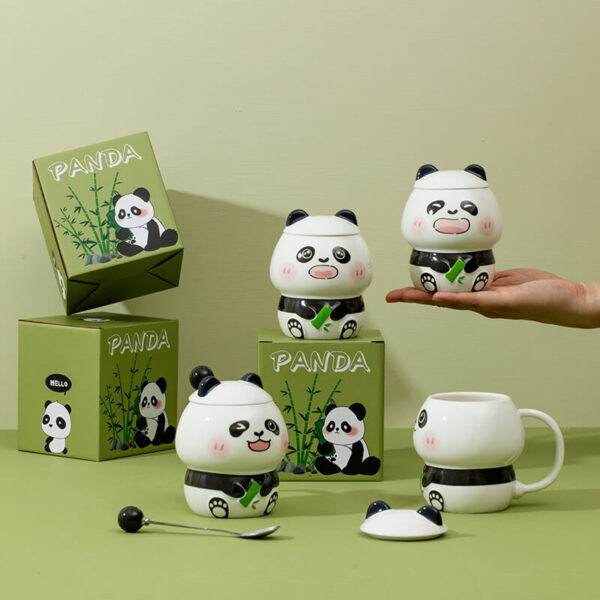 Bộ Cốc Ly Sứ Gấu Trúc Panda Emoji