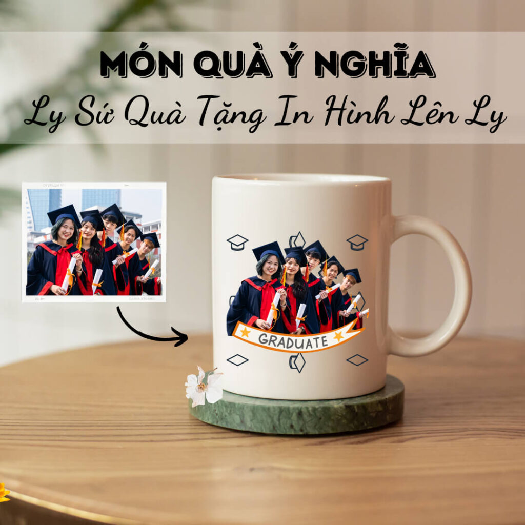 Ly sứ quà tặng in hình lên ly