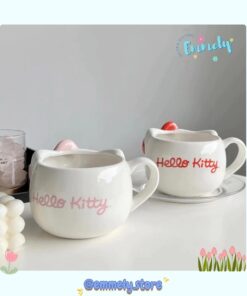 Ly Sứ Hình Hello Kitty Đeo Nơ Đỏ Hồng