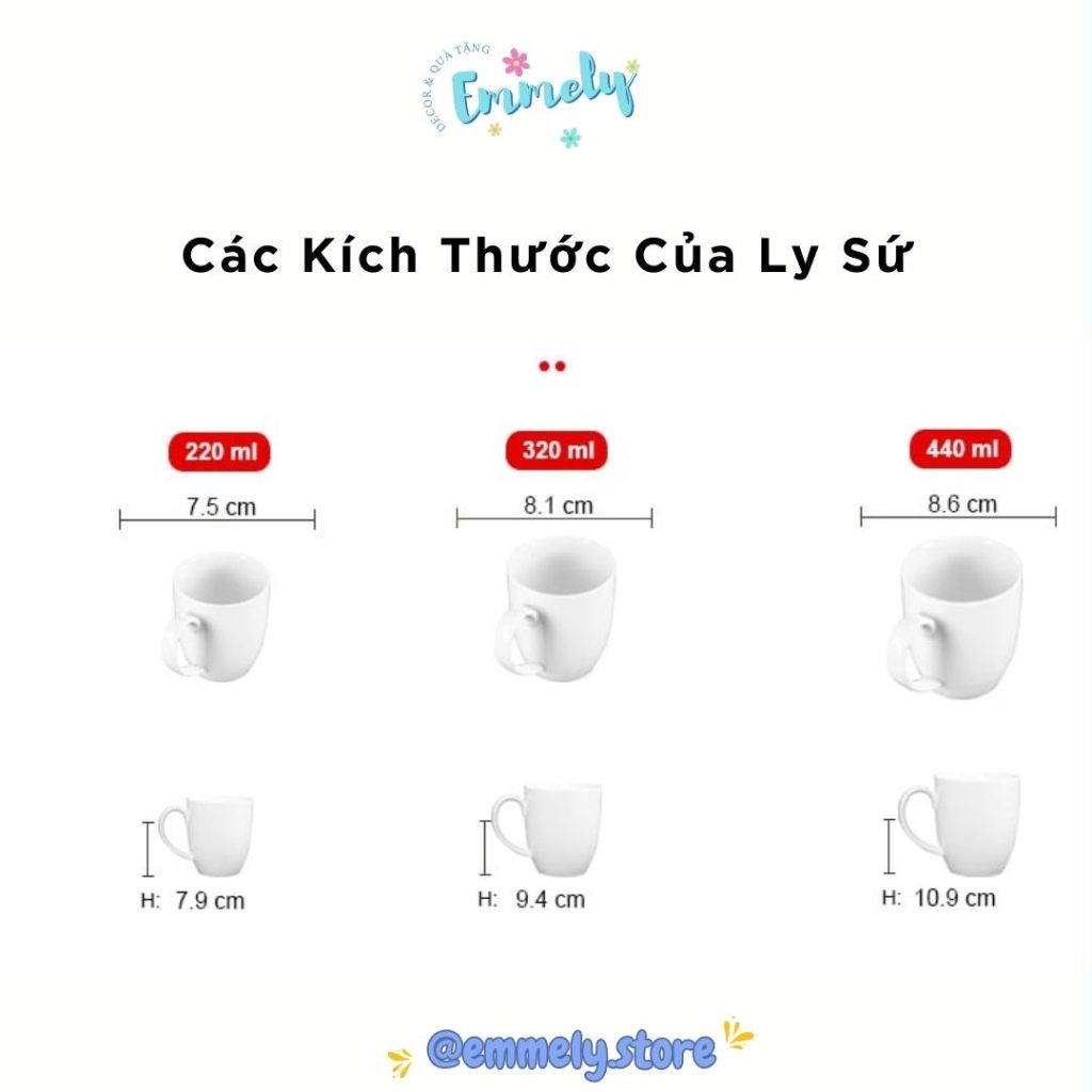 kích thước ly sứ 