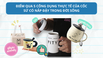 Cốc Sứ Có Nắp Đậy